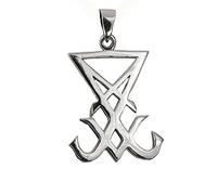 Kiss of Leather Pendentif sceau de Lucifer en argent 925, Si. 422, Argent