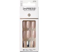 Kiss | ongles artificiels autocollants, prêts à la manucure, imPRESS, Press-on, nude, KIMM12C, 30 pièces