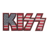 Kiss Patch American Flag Band Logo Nouveau Officiel Rouge Woven Iron On 40 X Size One Size