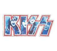 Kiss Patch Infill Band Logo Nouveau Officiel Blanc Woven Iron On 45 X 95Mm Size One Size