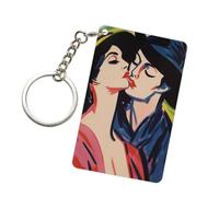 Kiss Porte-clés en acrylique abstrait pour homme et femme
