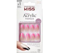 KISS Salon Acrylic French Press-On Nails Light Pink Medium Size Coffin Shape (Forme de cercueil)