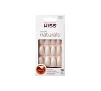 KISS Salon Naturel Lot de 28 Ongles Artificiels KSN07 - Manucure prête, colle gel rose, mini-lime incluse