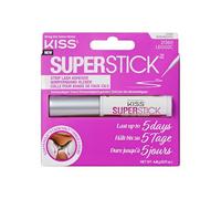 KISS Super Stick Colle à cils 5 jours de tenue prolongée, séchage rapide, enrichie en extrait d'hamamélis et de cactus, applicateur pinceau, net 4,8 g, transparent