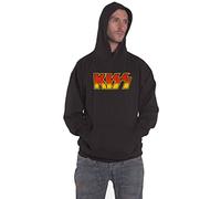 Kiss Sweat-Shirt À Capuche Classic Band Logo Nouveau Officiel Homme Charcoal Size Large