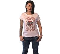 Kiss T Shirt Destroyer Tour 78 Band Logo Nouveau Officiel Femme Skinny Fit Blanc Size S