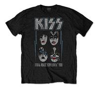 Kiss T Shirt Made for Lovin You Band Logo Nouveau Officiel Homme Noir Size L