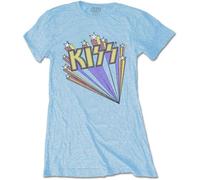 Kiss - T-Shirt # M Blue Femmina # Stars
