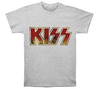 Kiss - T-Shirt # M Grey Unisex # Vintage Classic Logo [Import]