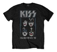 Kiss T Shirt Made for Lovin You Band Logo Nouveau Officiel Homme Noir Size L