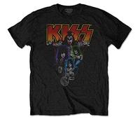 Rock Off Trade T-shirt Kiss Noir Unisexe Néon Taille XL Import
