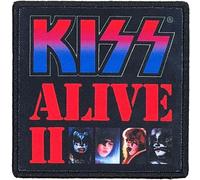 Kiss - Taille standard - Ecusson à repasser "Alive II" - Coton RO6709 (Taille unique) (Coloré)