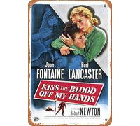 Kiss the Blood Off My Hands 1948 Plaque en métal rétro Décoration murale 30,5 x 20,3 cm