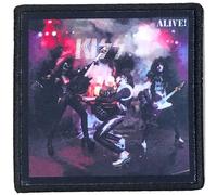 Kiss - Kiss Patch Alive! Album Cover Band Logo Nouveau Officiel Noir Printed Iron On Size Accessory Size