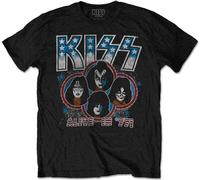 Kiss Tričko Alive in '77 Uni Noir L