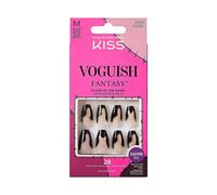KISS Voguish Fantasy Halloween Nails Noir Longueur moyenne en forme de cercueil Colle ongles en gel rose (2 g) Mini lime ongles Bton de manu