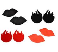 Kissa Nippies Cache tétons Covers, Bijou de Seins Autocollant, Nipples Mamelon (Flamme Rouge)