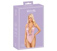 Kissable - body en dentelle brodée de roses - rose - L/XL