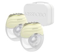 KISSBOBO Tire Lait Électrique Main Libre, Compact et fin，Avec des essentiels pour l'allaitement，Idéal pour les Mamans, Cadeau Parfait pour Amis et Partenaires，Coffret Cadeau （Jaune/2PCS)