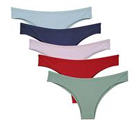 Kissecret Culotte Brésilienne en Coton pour Femme Confort Sport Taille Basse Brazilian Slips (XL, Multi2-Lot de 5)