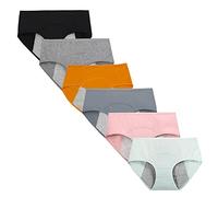 Kissecret Culotte de menstruelle pour Adolescentes Filles Lot de 6 sous-vêtements de Règles Slips en Coton Protection Respirants et Anti-fuites (L, Style2)