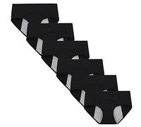 Kissecret Culotte de menstruelle pour Adolescentes Filles Lot de 6 sous-vêtements de Règles Slips en Coton Protection Respirants et Anti-fuites (XL, 6Noirs)