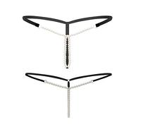 Kissecret Tangas à Perle pour Femmes Lot de 2 Lingerie T-String Culotte (Taille Unique, Style1)