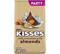 KISSES Milk Chocolate With Almonds Candy, Individually Wrapped, 32 oz Bulk Party Bag