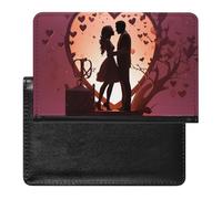 Kissing Silhouette Étui de protection pour passeport avec blocage RFID - Porte-carte d'identité - Portefeuille de voyage sécurisé pour tickets de passeport, cartes de crédit, style, taille unique,
