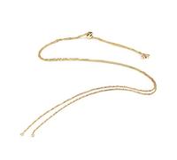 KISSITTY Lot de 10 rallonges réglables en laiton plaqué or avec perles en oxyde de zirconium 80 cm pour fabrication de bijoux