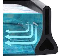 KISSLIU Bande imperméable Pliable de Silicone, obturateur de Barrage d'eau de seuil de Douche, arrêt d'écoulement d'eau de Joint de Plancher de Salle de Bains (Black,400cm)