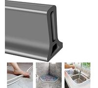 KISSLIU Bande imperméable Pliable de Silicone, obturateur de Barrage d'eau de seuil de Douche, arrêt d'écoulement d'eau de Joint de Plancher de Salle de Bains (Gray,50cm)