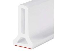 KISSLIU Bande imperméable Pliable de Silicone, obturateur de Barrage d'eau de seuil de Douche, arrêt d'écoulement d'eau de Joint de Plancher de Salle de Bains (White,100cm)