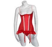 KissMe Top et String "X-mas Romance en rouge, taille : XL