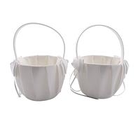 Kissmii 2 PièCes Paniers de Demoiselle d'honneur pour Mariage Mignon NœUd Papillon Fille Panier, Romantique NœUd Papillon FêTe Rose Fleur Fille Panier
