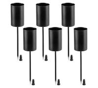 Kissmii Bougeoirs Couronne de L' Bougeoirs Bougeoir, Bougies Cônes avec Brochette 6Pcs Noir