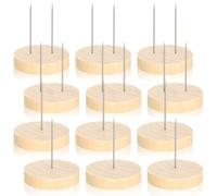Kissmii Lot de 12 supports de poupée au crochet en feutre, poupée d'animal, , socle en bois, support de figurine d'action