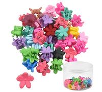 kissral 40pcs Pince à Cheveux Bébé Fille Mini Pinces à Cheveux en Plastique Pince à Cheveux Fleur Griffes de Cheveux Accessoires de Coiffure pour Bébé Fille Fillette Femmes, avec Boîte Ronde