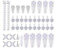 Kissral 42pcs Accroche Tableau Sans Percer Blanc Fixation Murale Sans Percer Crochet en Plastique pour Accroche Cadre Crochet Tableau Cadre Photo Chapeau
