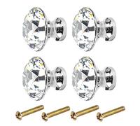 Kissral Bouton de Meuble Vintage Retro 4pcs Poignee de Meuble Cuisine Bouton de Tiroir Diamant Poignée Meuble Salle de Bain Bouton de Porte Accessoires de Meubles pour Cabinet Coiffeuse, avec 4 Vis