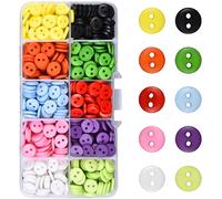 kissral Boutons Colorés Lot de 750 Artisanat Bouton Rond Decoratif pour Enfants Boutons à Coudre Assortis pour Les Activités de Loisirs Créatifs Tricot Comptage Multicolore
