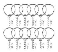 kissral Porte-Clés Split 50 pièces 25 mm Porte-Clés Split en Métal avec Anneaux de Saut Ouverts et Vis Oeil Broches Anneaux de Porte-clé pour Clés des Sacs Bricolage Artisanat Loisirs Créatifs