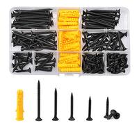 Kissral Vis à bois Cruciforme M3.5 Tête Fraisée Kit d'Outils de Réparation d'Assortiment Vis Croisées avec Cheville Plastique et Boite pour Rangement