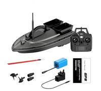 Kisss Bateau d'appât GPS RC V070 12000 mAh avec 40 points de chemin, capacité de 500 m, capacité de 1,5 kg, double trémie, bateau d'appât à haute vitesse avec lumières LED, cadeau de pêche de jour de