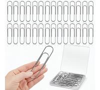 Kisston Lot de 48 trombones extra larges de 10,2 cm en métal de 100 mm pour étudiants, employés de bureau, organisation, rangement, fournitures de maison (argent)