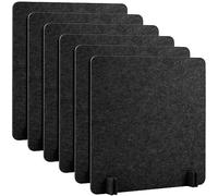 Kisston Lot de 6 séparateurs de bureau acoustiques autonomes de 61 x 61 cm - Réduction du bruit et des distractions visuelles - Séparateurs de bureau pour réception des étudiants, bureau (gris foncé)