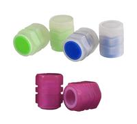 Kisstta Lot de 6 bouchons de valve lumineux - Bleu, vert et rose - Visibles la nuit - Pour voiture