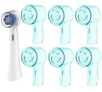Kisstta Lot de 6 housses de brosse à dents compatibles avec les brosses à dents Oral B IO - Capuchon de protection pour nettoyage ultime - Blanc éclatant - Têtes de brosse à dents douces - Vert clair