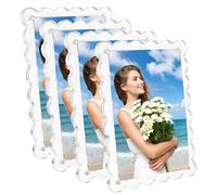Kisstta Lot de 8 mini cadres photo 6 x 9 cm - En acrylique transparent - Pour réfrigérateur - Magnétique - Double face - Aimants photo - À personnaliser soi-même - Transparent