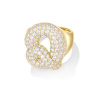 KissYan Bulle Lettres Bagues pour Femmes Or Réglable Initiale A-Z Anneau initial Bagues Personnalisées Mode Tendance Déclaration Bijoux Cadeau, strass, Oxyde de zirconium